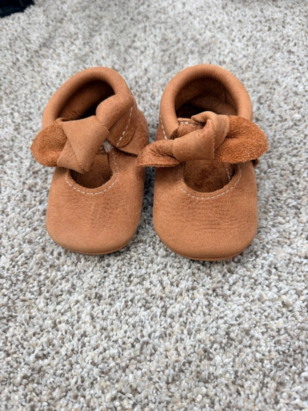 Freshly Picked Toddler Zion Bow Mary Janes - Rust Brown